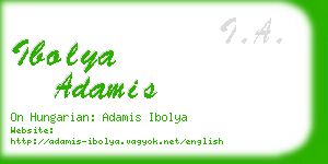 ibolya adamis business card